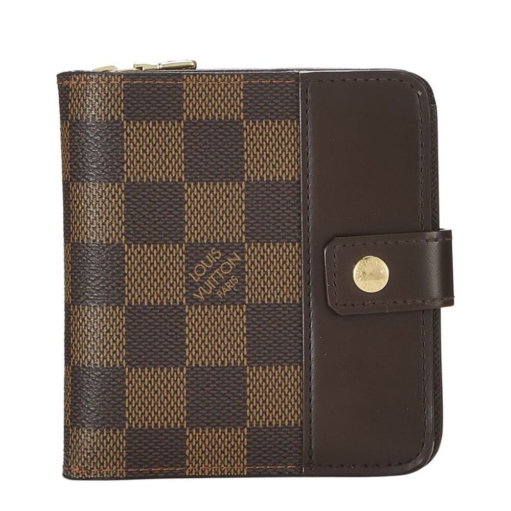 Louis Vuitton Brown Damier Ebene Coated Canvas Compact Zip Snap